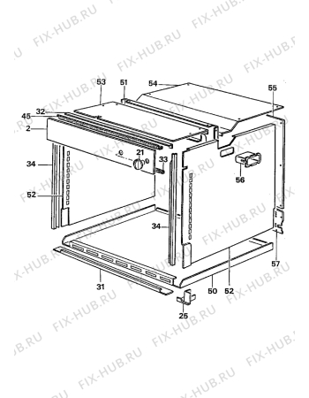 Взрыв-схема плиты (духовки) Electrolux CO1080W1 - Схема узла Housing 001